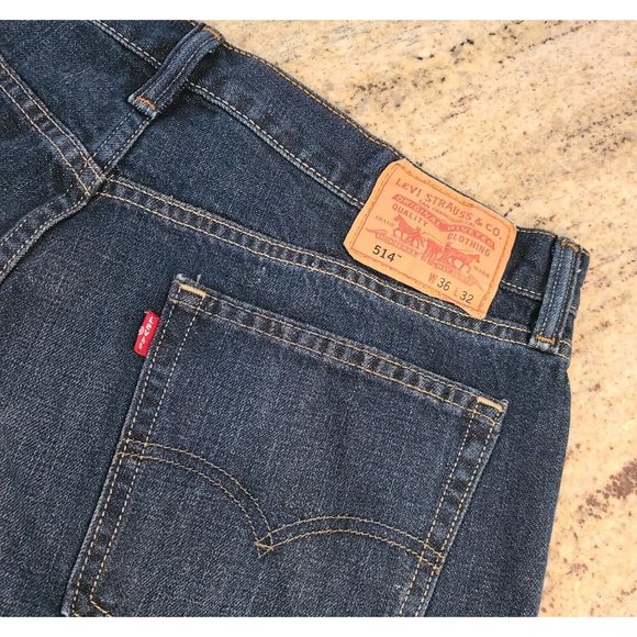 Levis 514 36x32 Jeans Mens Blue Jeans Slim Straight Leg - Picture 6 of 12